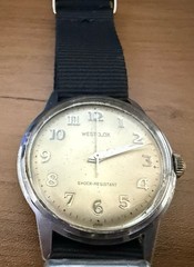 Vintage Westclox Shock-Resistant Mechanical Wristwatch Cream Arabic Dial
