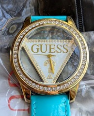 *NEW* Guess U10045L4 Women’s Gold Tone Watch Leather Bands *Needs Battery*
