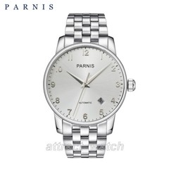 38mm Parnis Men Luxury Mechanical Watch Sapphire Miyota Automatic Stainless Band