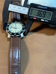 Vintage Mercedes Benz Men Field Watch Beige Dial,37mm,Rotating Beze,Date