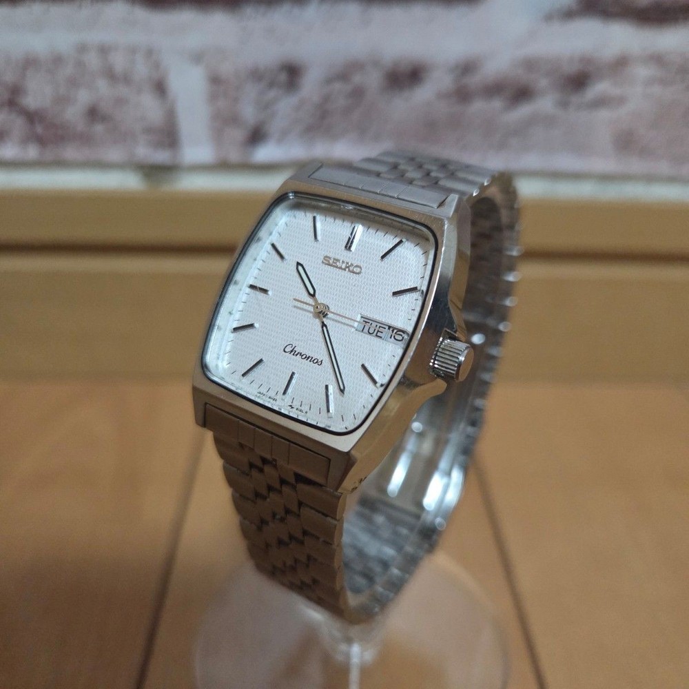 New Battery SEIKO Chronos Day Date Silver 5H23 5110