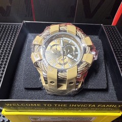 Invicta Men’s BOLT SHOCK 50mm KHAKI Tone Silicone Band Watch 47838