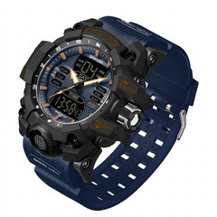 Men Military Sports Watch Waterproof Dual Display Digital Quartz Alarm LED Watch