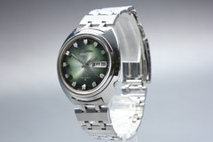 Seiko 5 Actus SS 6106-7600 Kanji Green Automatic Men’s Watch JAPAN Near MINT