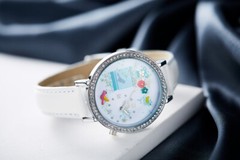 Watch Women MISS KEKE 3D World Birds in a Cage Chrome with White Band $50