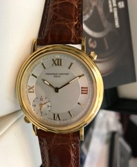 18 Karat Gold Watch Frederique Constant Women’s Watch FC-205 Dual Time 35mm