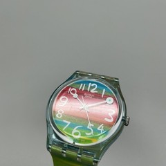 Swatch Color The Sky Men Watch 34mm Rainbow Dial Swiss GS124 New Battery