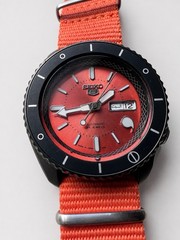 Seiko 5 Sports Orange Dial Stainless Steel Date Men Watch