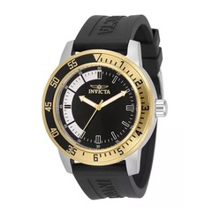 Invicta Pro Diver 34097 Men Black Dial Gold Bezel Silicone Strap Watch New