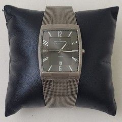 Skagen Denmark 851LTTM Men’s Titanium Rectangular Watch Adjustable Mesh Band