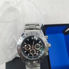 39mm Black Dial VK63 Styled Quartz Mens Watch.