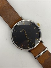 Timex Watch Fairfield Collection Quartz Indiglo Brown Leather Band TW2P97900