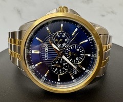 Citizen 6329-S127173 Two-Tone Blue Dial Quartz Multifunction Men’s Watch WR100