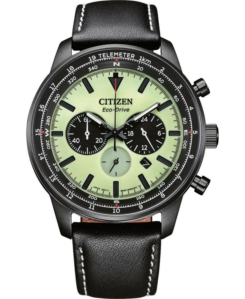 CITIZEN Men Analog Eco-Drive Casual Watch Classic Dress Green Dial Waterproof Ro