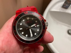 INVICTA TRANSLUCENT RED DIVER MODEL 32329 NEW BATTERY CHEAP! GRAB IT!!