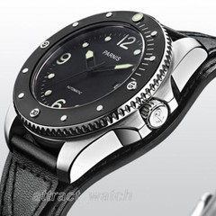 43mm Miyota Automatic Men’s Watch Parnis Sapphire Luminous Marker Ceramic Bezel