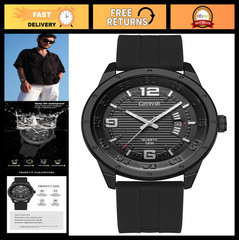 Stylish Waterproof Military Quartz Watch for Men – Big Face Silicone Band, Calen
