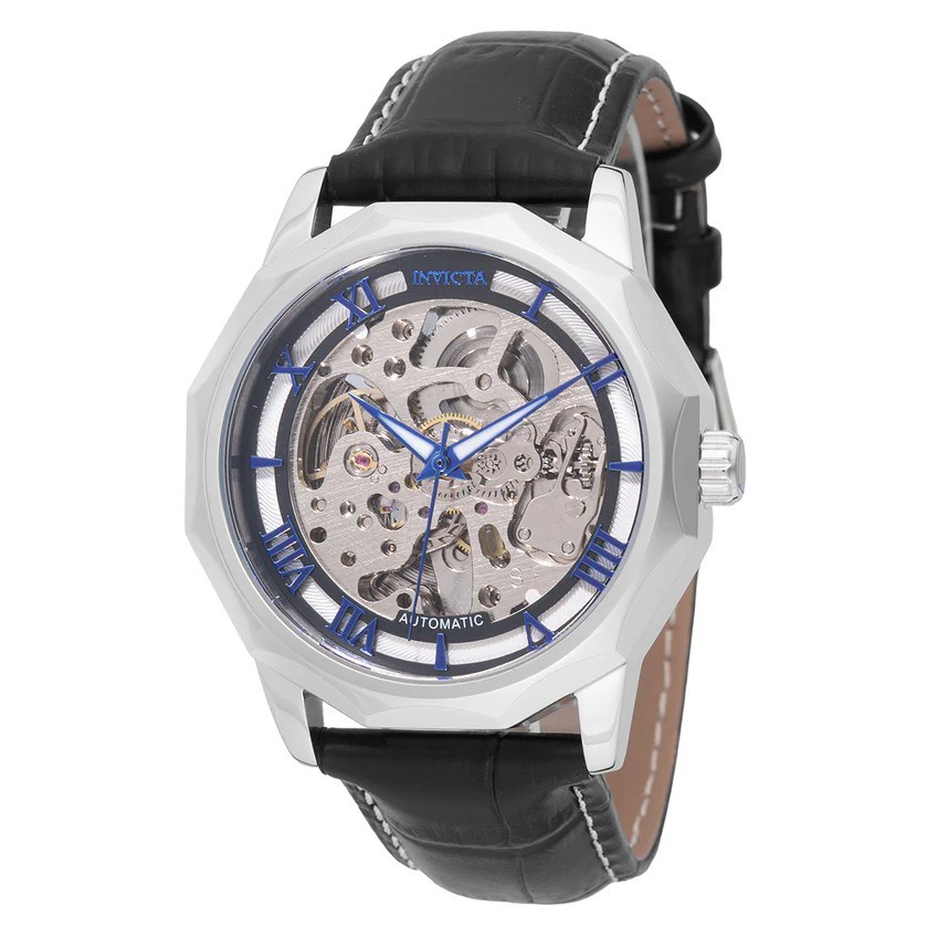 Invicta Objet D Art Epigraph Automatic Skeleton Dial Watch 42mm Leather 69126
