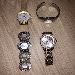 Bebe Quartz Gruen Studio Silver Gold 4 Watch Designer Womens Lot Bulk Wholesale