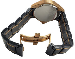 Guess Collection Black Ceramic Rose Gold two-tone Swiss Men’s Watch X85011G2S