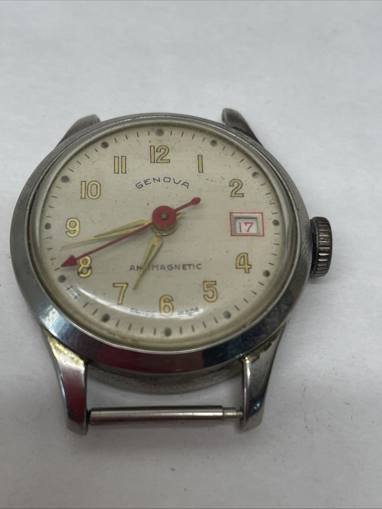 Vintage Genova Winding Watch Antimagnetic Swiss Made Mohertus Trading. 1 Jewel.