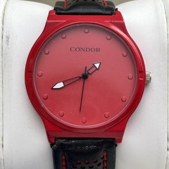 Vintage Condor Quartz Red Men’s Watch C3419 Black Modern Pop – New Battery