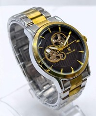 Awesome Maserati Automatic Black Dial Dual Tone Band Analog Men’s Wrist Watch