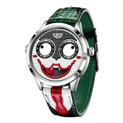 Men Funny Quirky Watch Quartz Moon phase 3ATM Waterproof Casual Man Wristwatch