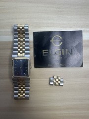 Vintage ‘Galaxie By Elgin’ Chrome And Gold Plated Quartz Watch Mens