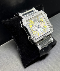JBW Phantom 46mm Diamond Bezel Stainless Steel Chronograph Men’s Watch