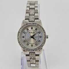 28MM Women’s Watch Gray Dial Gray Bracelet Band 7″ New Battery
