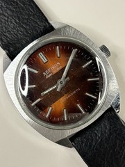 ASEIKON Vintage 1960’s Men’s Manual Orange Dial Silver Steel Square Watch