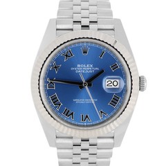 2022 PAPERS Rolex DateJust Steel AZZURRO Blue Roman 41mm 126334 Watch BOX
