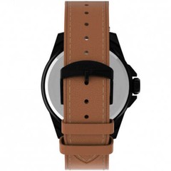 Timex Men’s Watch Essex Avenue Quartz Black Dial Brown Leather Strap TW2U15100VQ