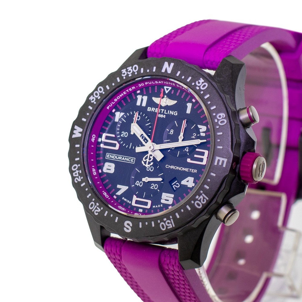 Breitling Endurance Pro 38 Breitlight® Black Arabic Dial Black and Purple X83310