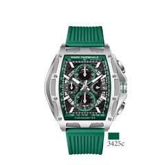 MARK FAIRWHALE Tonneau Multifunction Chronograph Calendar Luminous Quartz Watch