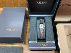 Silver Tone Pulsar Ladies Watch PRB097 IN Box With empty Mens pulsar box