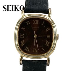 Vintage Seiko 2621-5150 Quartz Ladies Watch Gold Brown Roman Dial New Battery
