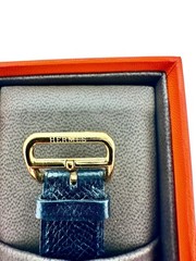 Hermès Heure HH1.501 Watch Leather Strap Unisex Quartz Box Epsom Leather Gold Plated