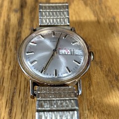 Vintage Timex Men’s Watch 34.5mm 1970’s Silver Tone Metal Convex Face