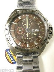 (M) FOSSIL BREAKER SMOKE BROWN DIAL CHRONOGRAPH WATCH 10 ATM CH3002 NWT & TIN