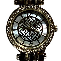 FMD Ladies Wristwatch, Gold Metal Band, Faux Diamond Accents, Non-Operable