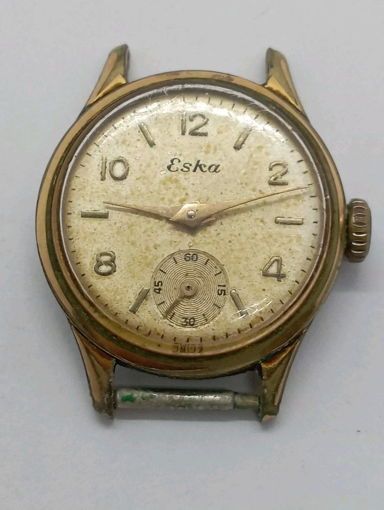 Vintage Ladies ESKA watch Military WWII Cal. ETA 980 gold Plated G20 Working
