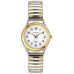 Women Ladies Big Numbers Dial Elastic Band Ultra Thin Quartz Analog Wrist Watch