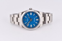 Rolex Oyster Perpetual 41mm Ref. 124300 Custom Blue Dial Box and Paper