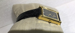 Vintage Jules Jurgensen Diamond Tank Genuine Leather Men’s Dress Watch Working!