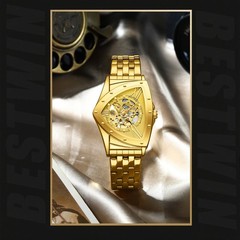 Men’s Triangular Skeleton Watch — Fully Automatic Mechanical, Water-Resi