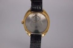 Vintage Timex Electric Date 29mm Gold Tone Watch Black Strap For Parts
