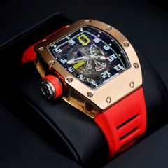 Richard Mille RM 030 AL RG Skeleton Dial Rose Gold Red Rubber Strap Complete Set