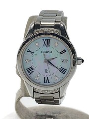 SEIKO LUKIAYASE Solar Watch Analog Stainless Steel White Silver SS 1B22 0CL0